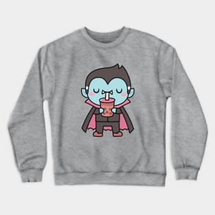 Cute Little Vampire Sucking Bubble Tea Crewneck Sweatshirt